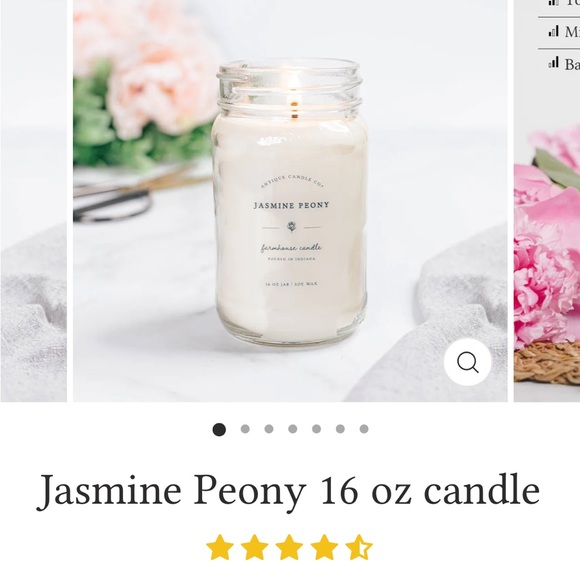 FREE gift w/purchase Antique Candle Co Jasmine Peony 16 oz Soy Wax - Picture 3 of 7